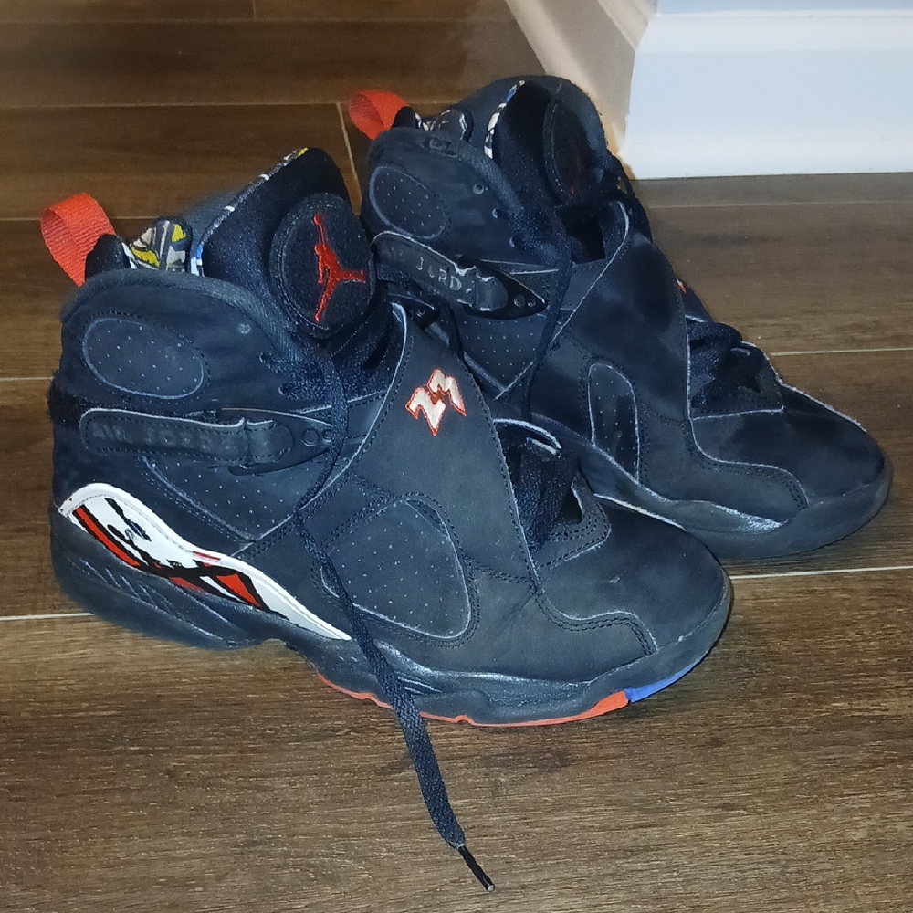 Nike Air Jordan VIII Retro 8 Playoffs 2013 Black And Red Size 5Y - Picture 1 of 9